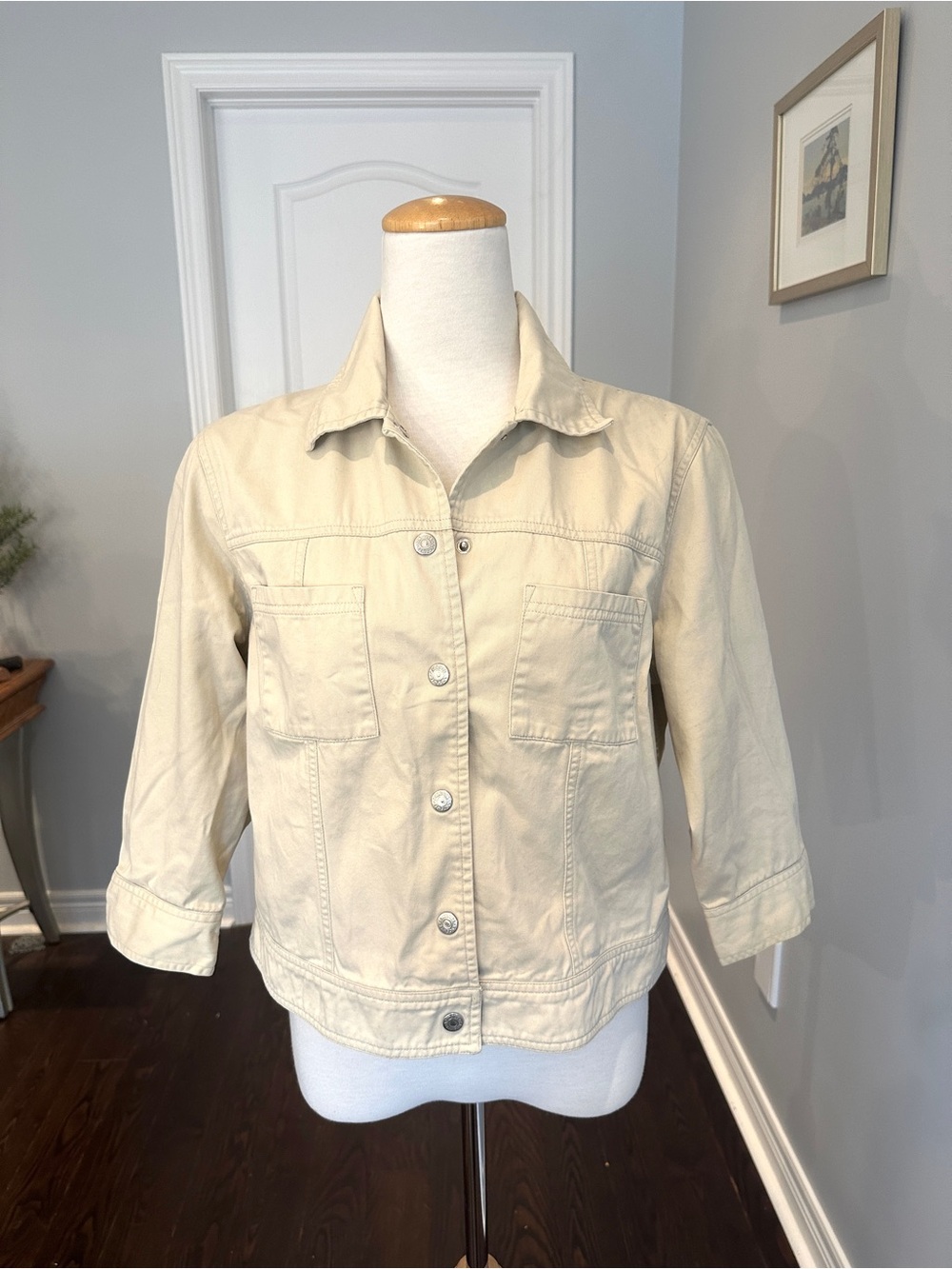 Womens Beige Utility Jacket - Comfortable Casual Layer